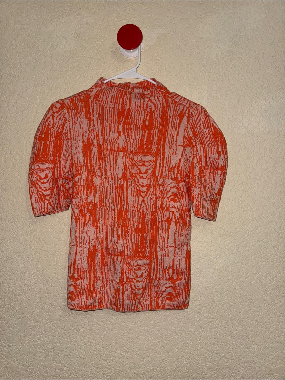 Anthropologie Maeve Orange and Cream Patterned Top